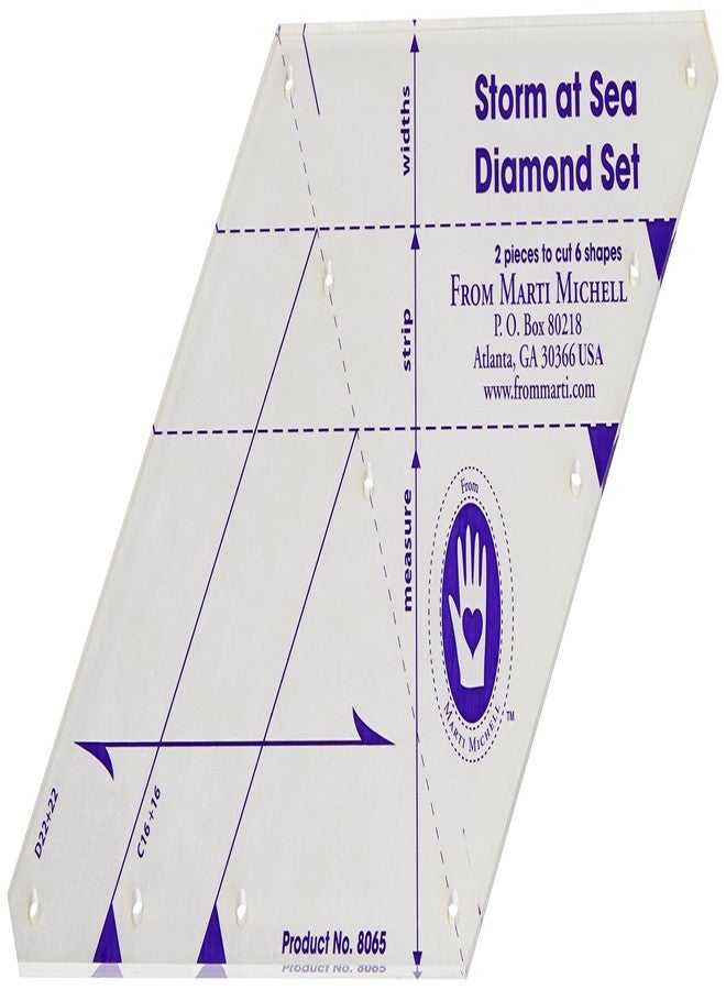 Marti Michell , 8065 ,Diamond Template Set, Storm at Sea, 2 Pieces Per Pack - Image 1